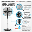 Ventilador de Pie de Gran Caudal Liliana VVPHP2416 (VPHP2416) 24" 120W Negro